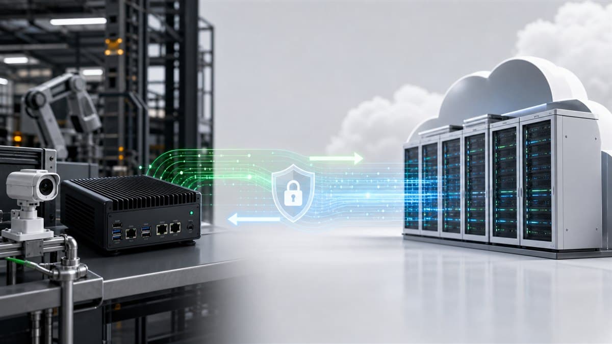 Edge AI device connected to cloud data center infrastructure